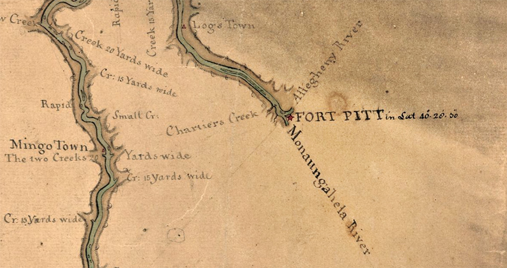 Settler's map of the Pittsburgh region, 1776, from the Library of Congress - https://www.loc.gov/item/gm71002315/